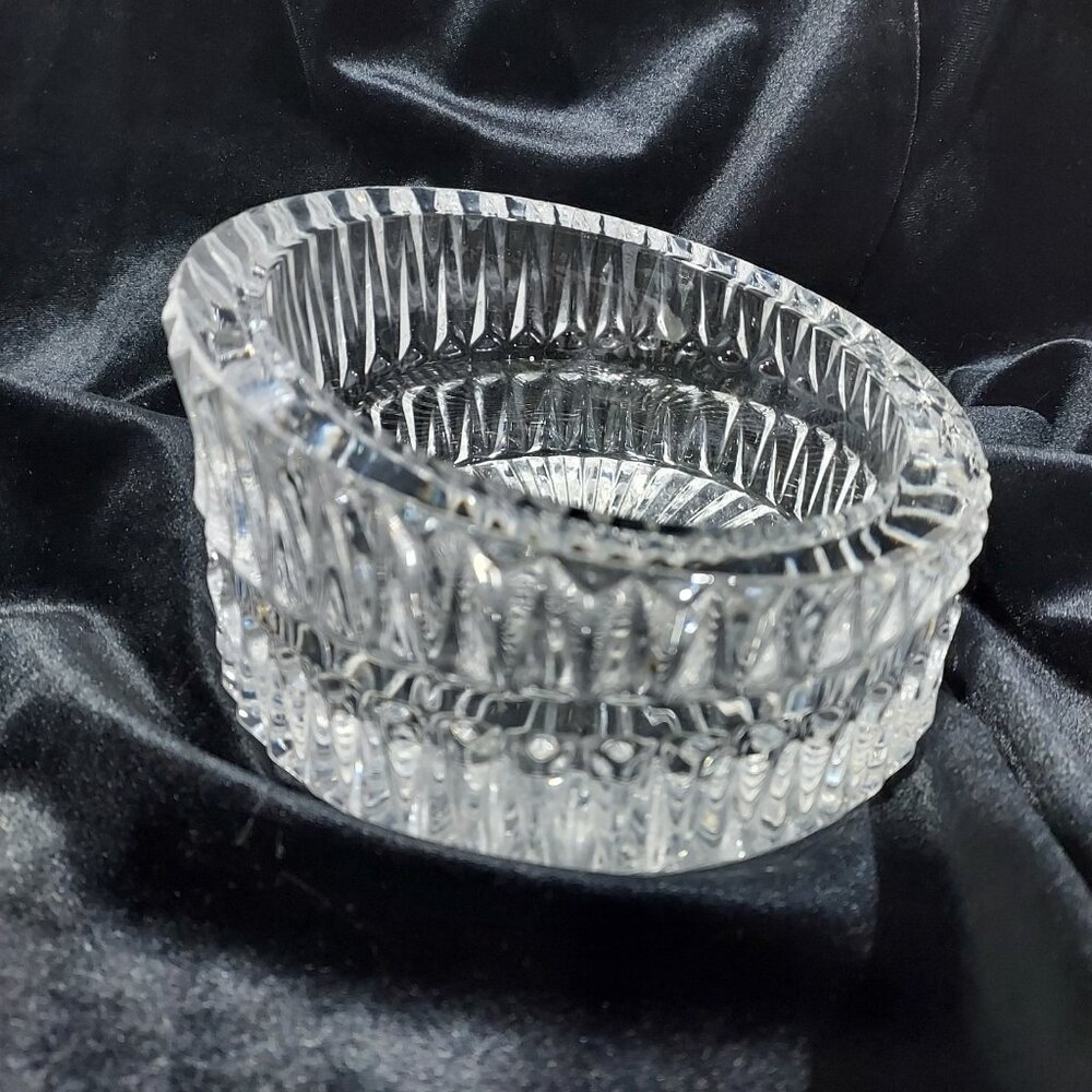 Oneida German Crystal Wine Bottle Decanter Coaster High Low Elegant Barware 1960 - Picture 2 of 11